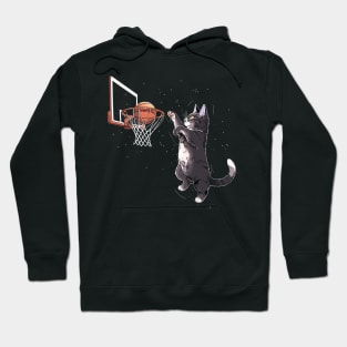 Cat Dunking Basketball Gifts Men Women Kids Funny Cat Hoodie